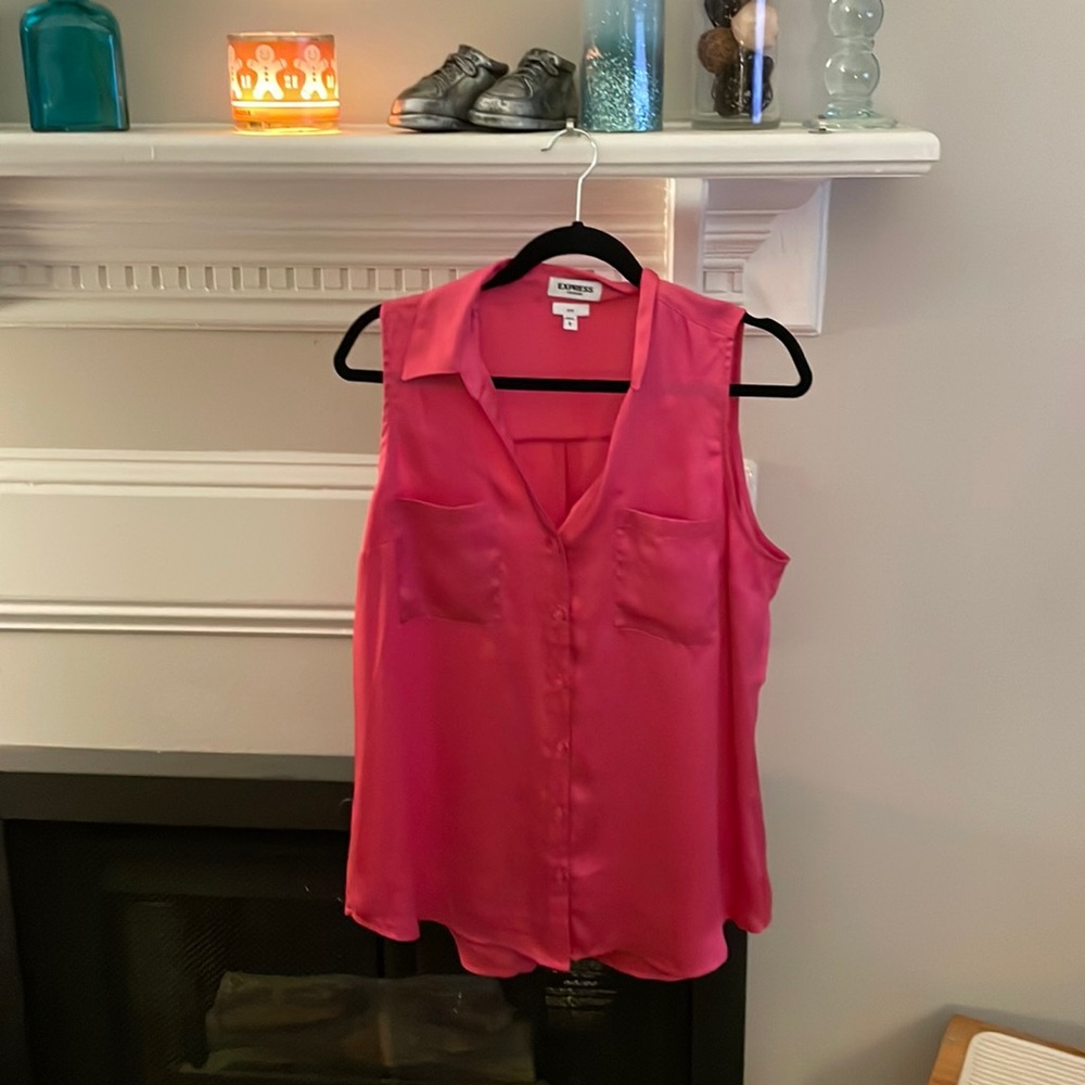 Express hot pink tank top button down